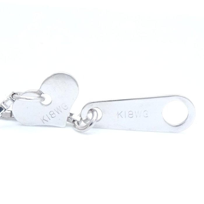 ダイヤモンド ネックレス ダイヤモンド0.52ct スリーポイント K18WG ホワイトゴールド/75028【中古】