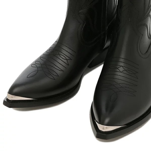 ブーツ レオン ジップドブーツ メタルトゥ ブラック メンズ 359354505C 38NO