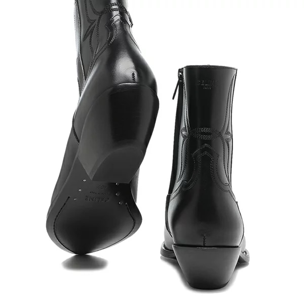 ブーツ レオン ジップドブーツ メタルトゥ ブラック メンズ 359354505C 38NO