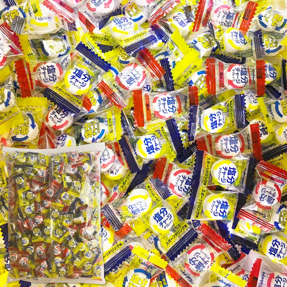 カバヤ 塩分チャージタブレッツ 3種 1kg（標準333粒）ビッグシェアパック (スポーツドリンク味 塩レモン味 梅味) 個包装 大容量 業務用 大袋 塩分補給 塩タブレット 塩分タブレット 塩飴 ク