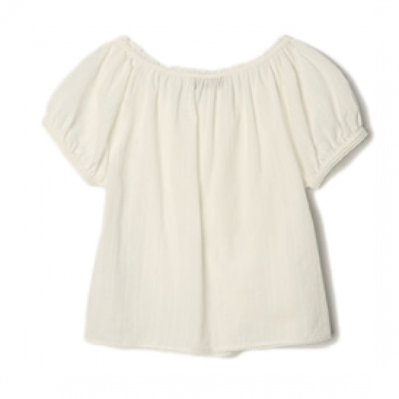 ダンスト女性用ツーウェイシャーリングブラウスオフホワイト_UDBL4B223OW