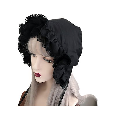 タグ付き未使用 メイドキャップ ボンネット ロリータ ヘッドドレス タグ付き未使用 メイドキャップ ボンネット ロリータ ヘッドドレス