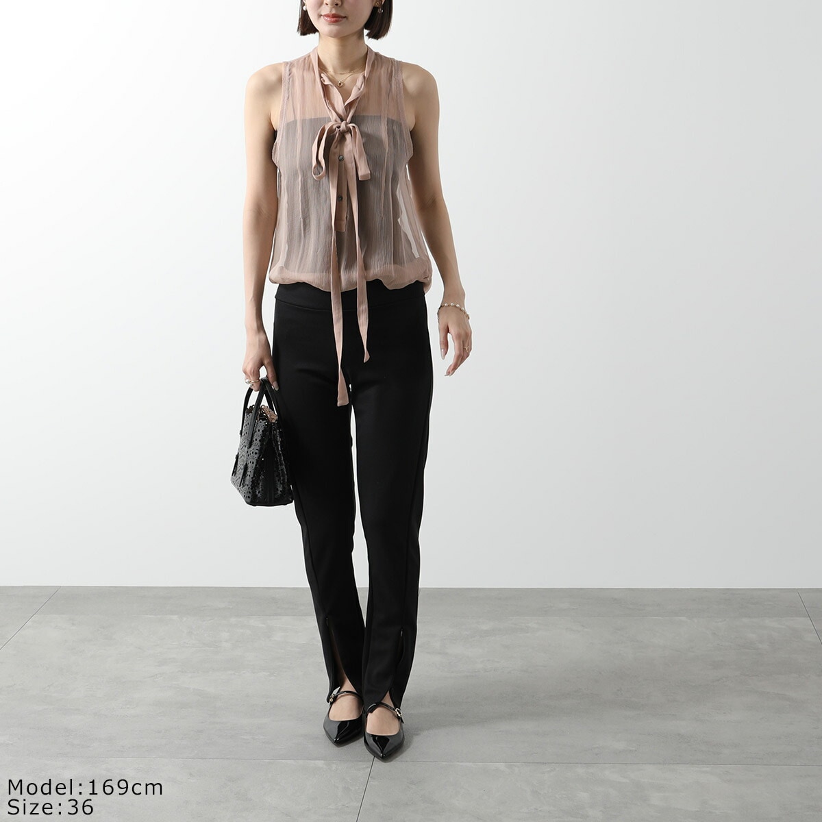 N21 ヌメロヴェントゥーノ タンクトップ G171 5566 レディース ノースリーブ リボンタイ シースルー シルク 4151 【mega】 N21 ヌメロヴェントゥーノ タンクトップ G171 5566 レディース ノースリーブ リボンタイ シースルー シルク 4151 【mega】