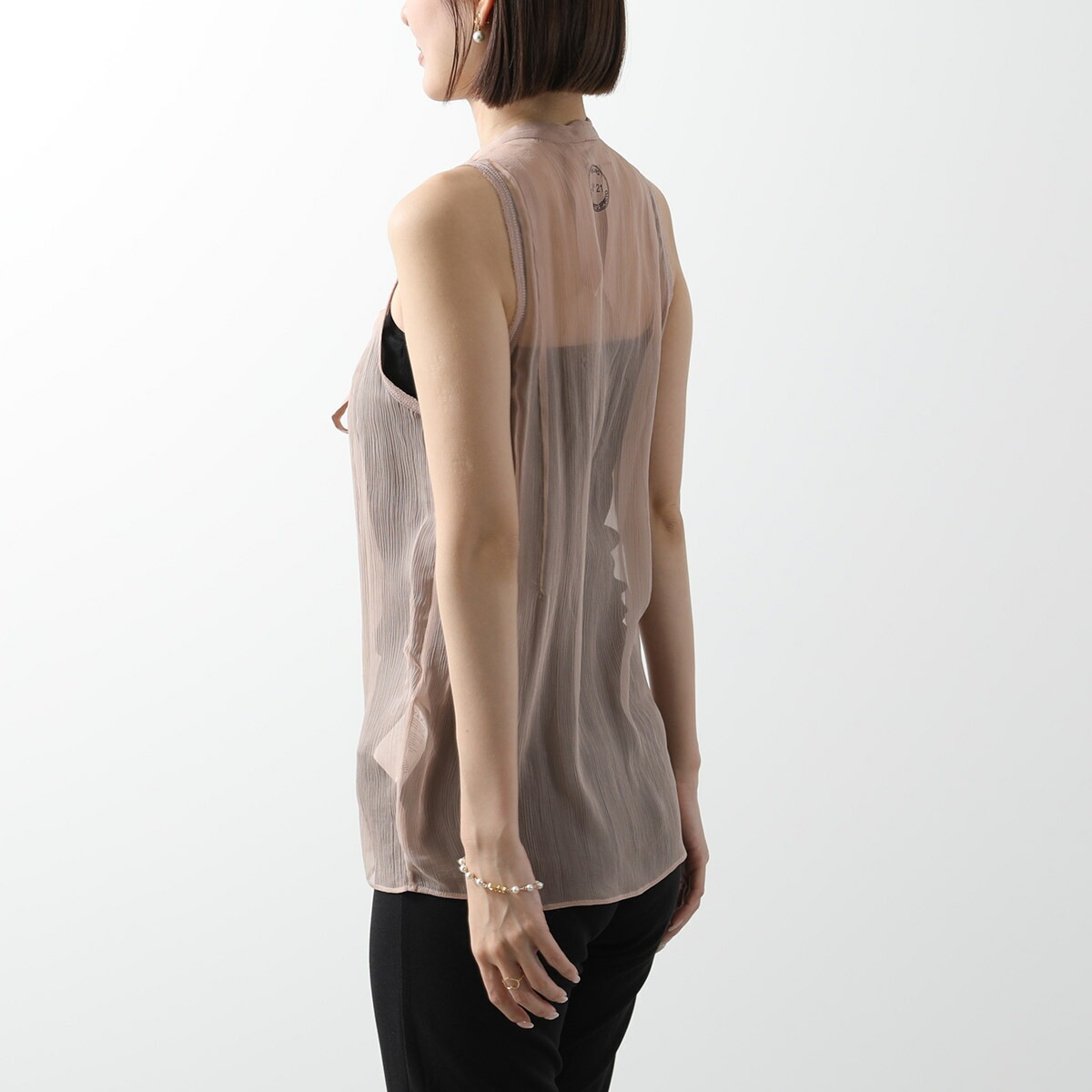 N21 ヌメロヴェントゥーノ タンクトップ G171 5566 レディース ノースリーブ リボンタイ シースルー シルク 4151 【mega】 N21 ヌメロヴェントゥーノ タンクトップ G171 5566 レディース ノースリーブ リボンタイ シースルー シルク 4151 【mega】