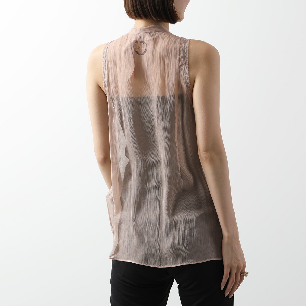 N21 ヌメロヴェントゥーノ タンクトップ G171 5566 レディース ノースリーブ リボンタイ シースルー シルク 4151 【mega】 N21 ヌメロヴェントゥーノ タンクトップ G171 5566 レディース ノースリーブ リボンタイ シースルー シルク 4151 【mega】