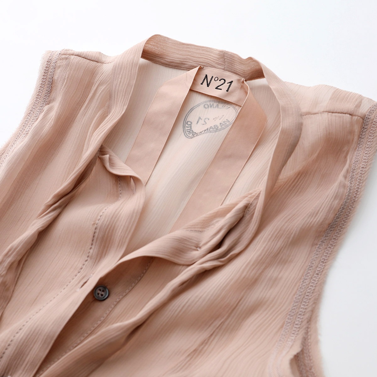 N21 ヌメロヴェントゥーノ タンクトップ G171 5566 レディース ノースリーブ リボンタイ シースルー シルク 4151 【mega】 N21 ヌメロヴェントゥーノ タンクトップ G171 5566 レディース ノースリーブ リボンタイ シースルー シルク 4151 【mega】