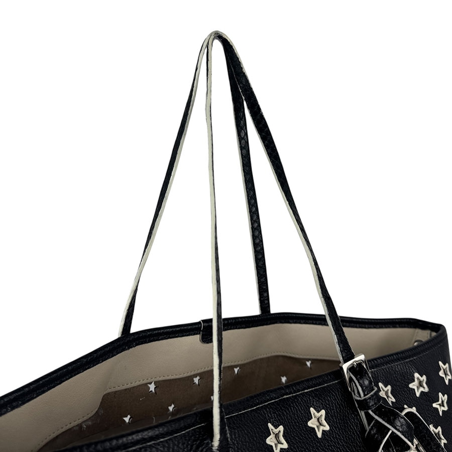 ジミーチュウ JIMMY CHOO ショルダーバッグ トートバッグ レザー ブラック×ホワイト レディース z6263 ジミーチュウ JIMMY CHOO ショルダーバッグ トートバッグ レザー ブラック×ホワイト レディース z6263
