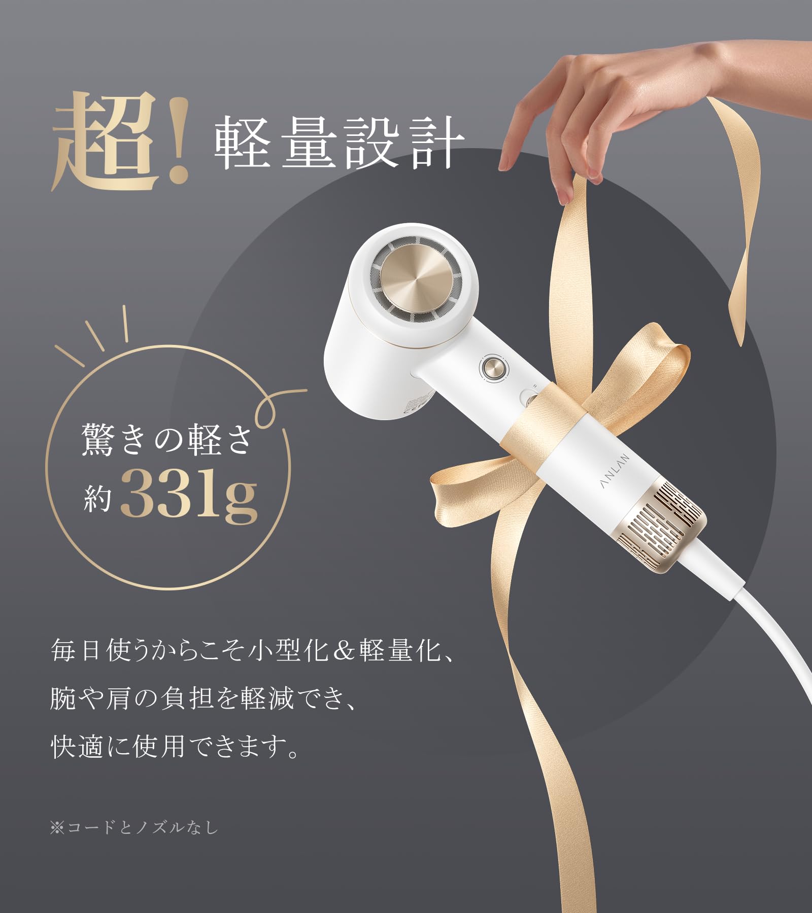 美人百花掲載 速乾×美髪 ANLAN ダブルケアドライヤーSE ANLANダブルケアヘアドライヤーSE ホワイト anlan ダブル