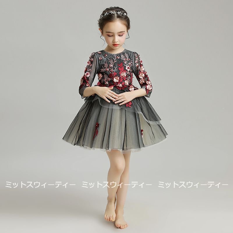 子供 ドレス ピアノ発表会 子供ドレス ワンピース 衣装 花柄刺繍 リボン 結婚式 コンクール ブラ 子供 ドレス ピアノ発表会 子供ドレス ワンピース 衣装 花柄刺繍 リボン 結婚式 コンクール ブラ