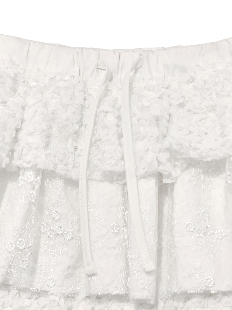 スカート GIRLFRIEND LACE RUFFLE MINI SKIRT Girlfriend Lace Ruffle Mini Skirt