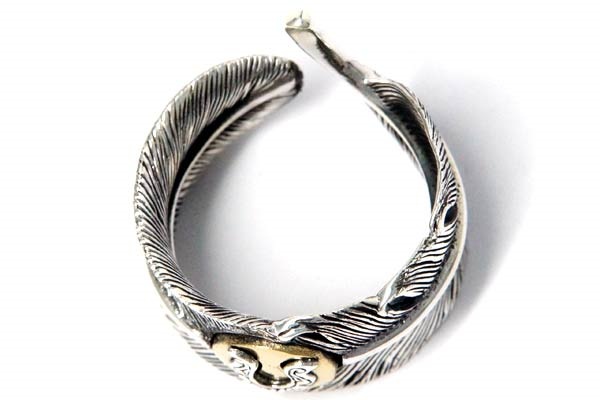 インディアンジュエリー リング イーグルフェザー 鷲 羽 ホースシュー 馬蹄 ゴールド シルバー925 メンズ インディアンジュエリー リング イーグルフェザー 鷲 羽 ホースシュー 馬蹄 ゴールド シルバー925 メンズ