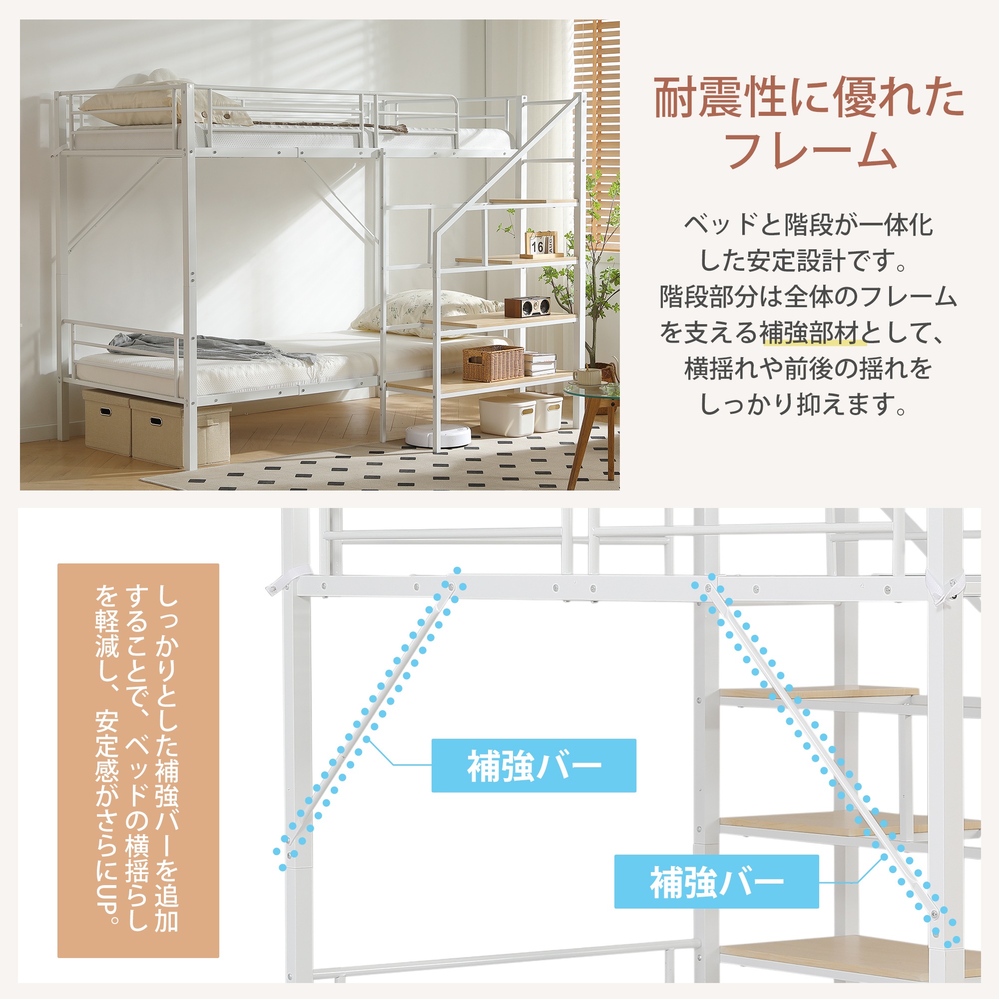 【2点購入で150OFF】【国内即発送】ロフトベッド シングルベッド パイプ 耐震 頑丈フレーム 大人ベッド 社員寮 学生寮 耐荷重150kg 【2点購入で150OFF】【国内即発送】ロフトベッド シングルベッド パイプ 耐震 頑丈フレーム 大人ベッド 社員寮 学生寮 耐荷重150kg