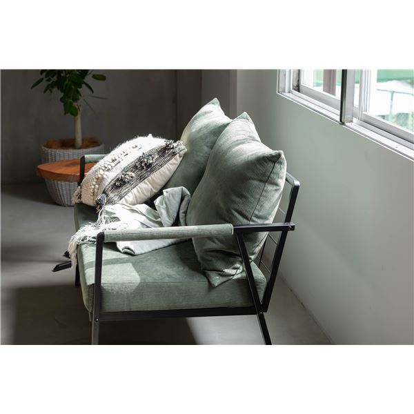 ソファ 2人掛け グリーン 肘掛け/アーム付き 組立品 ソファ 2人掛け グリーン 肘掛け/アーム付き 組立品