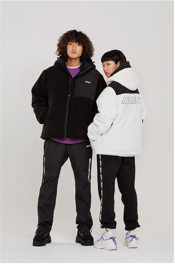 NERDY FLEECE BLOCK PADDED JACKET