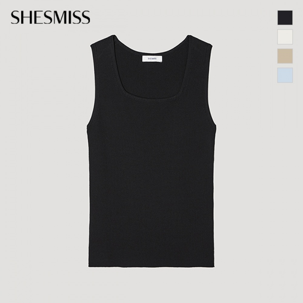 [シーズミス] スクエアネックニットノースリーブ_SSKPOP22040