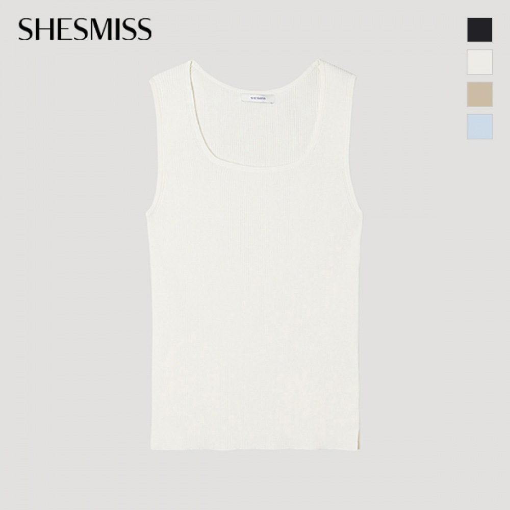 [シーズミス] スクエアネックニットノースリーブ_SSKPOP22040