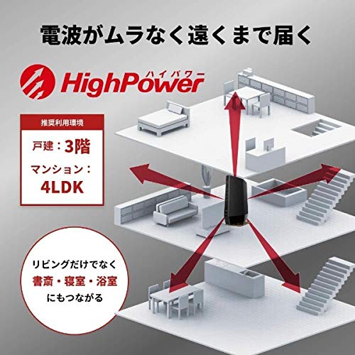 BUFFALO 無線LANルーター AirStation マットブラック WSR-5400AX6-M