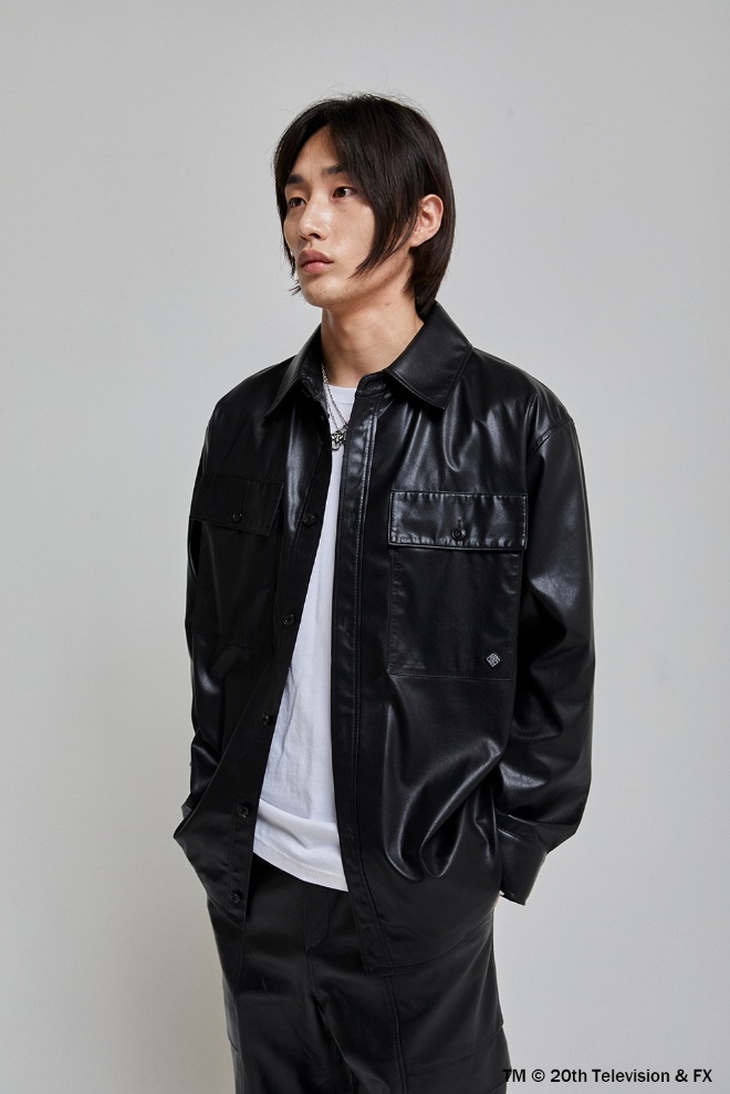 SPERONE] [Sons of Anarchy] Eco Leather Patch Shirt シャツ
