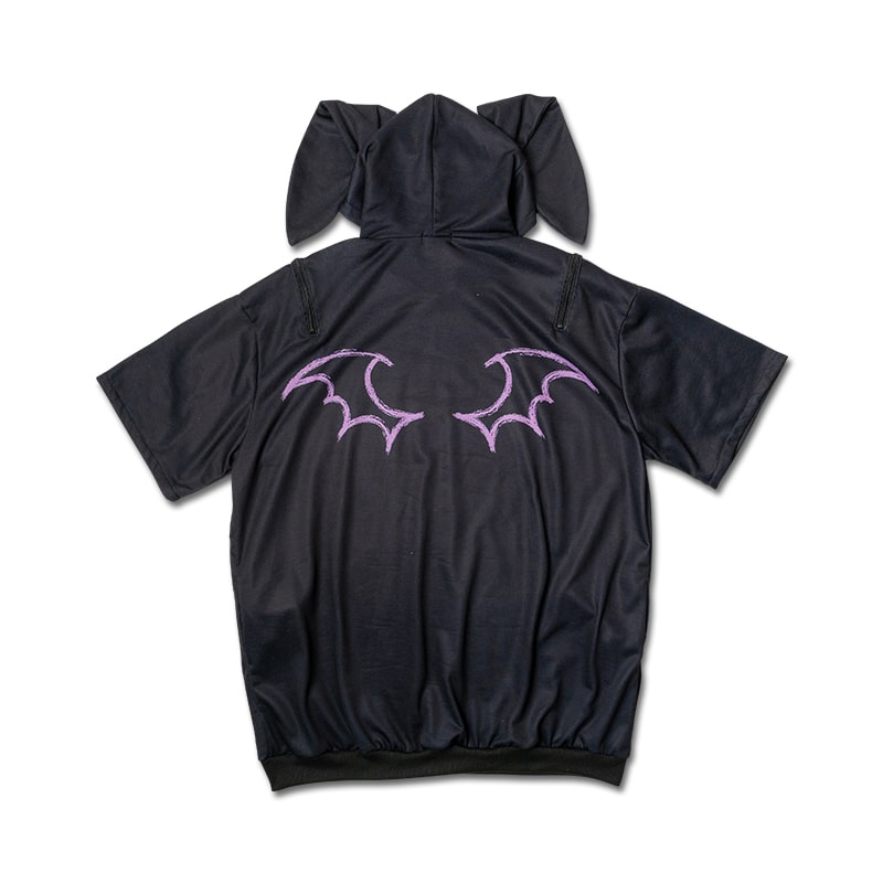 ACDC RAG [半袖]BLOODネロ パーカー 原宿系 原宿 派手カワ ファッション パンク ロック サイバー うさぎ うさみみ ブラック/パープル