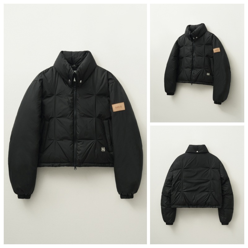 SATUR】 (W) 2-WAY COLLAR DUCK DOWN PADDING : BLACK