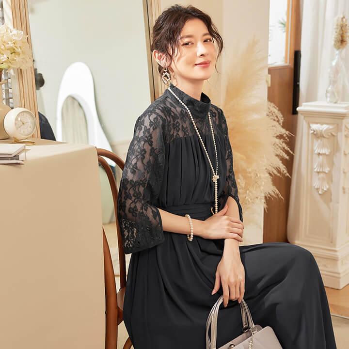 パーティードレス 結婚式 ワンピース 大きいサイズ有 20代 30代 40代 ロングドレス ロング エレガント ハイウエスト 大人 ママ フォーマル yj188588