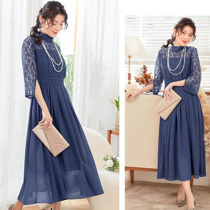 パーティードレス 結婚式 ワンピース 大きいサイズ有 20代 30代 40代 ロングドレス ロング エレガント ハイウエスト 大人 ママ フォーマル yj188588