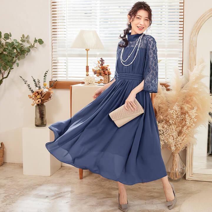 パーティードレス 結婚式 ワンピース 大きいサイズ有 20代 30代 40代 ロングドレス ロング エレガント ハイウエスト 大人 ママ フォーマル yj188588