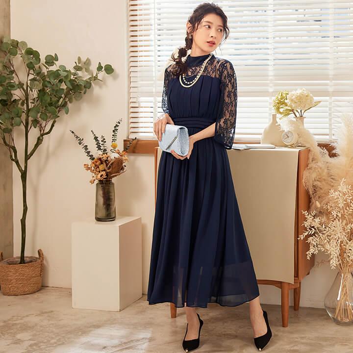 パーティードレス 結婚式 ワンピース 大きいサイズ有 20代 30代 40代 ロングドレス ロング エレガント ハイウエスト 大人 ママ フォーマル yj188588