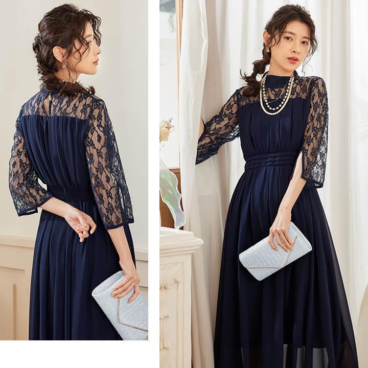 パーティードレス 結婚式 ワンピース 大きいサイズ有 20代 30代 40代 ロングドレス ロング エレガント ハイウエスト 大人 ママ フォーマル yj188588