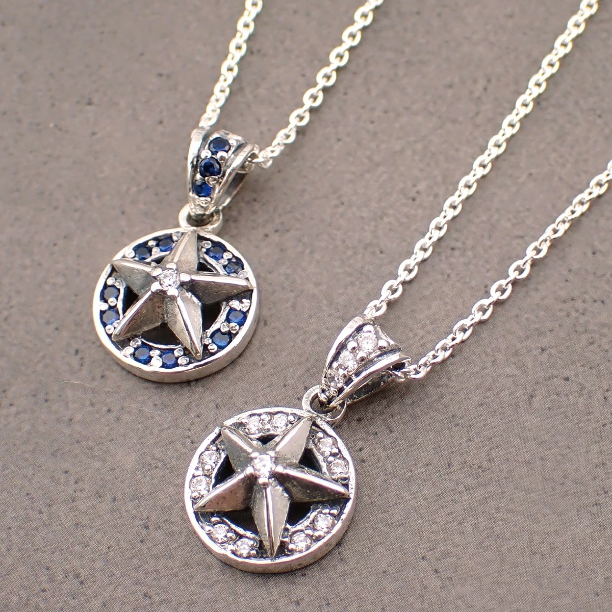 ネックレス メンズ レディース シルバー925 キュービックジルコニア 星 スター プレート