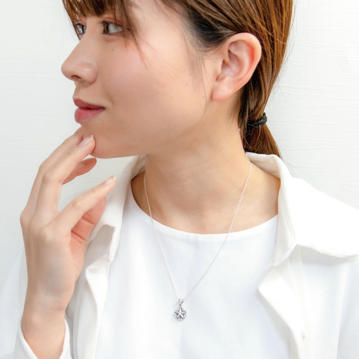 ネックレス メンズ レディース シルバー925 キュービックジルコニア 星 スター プレート