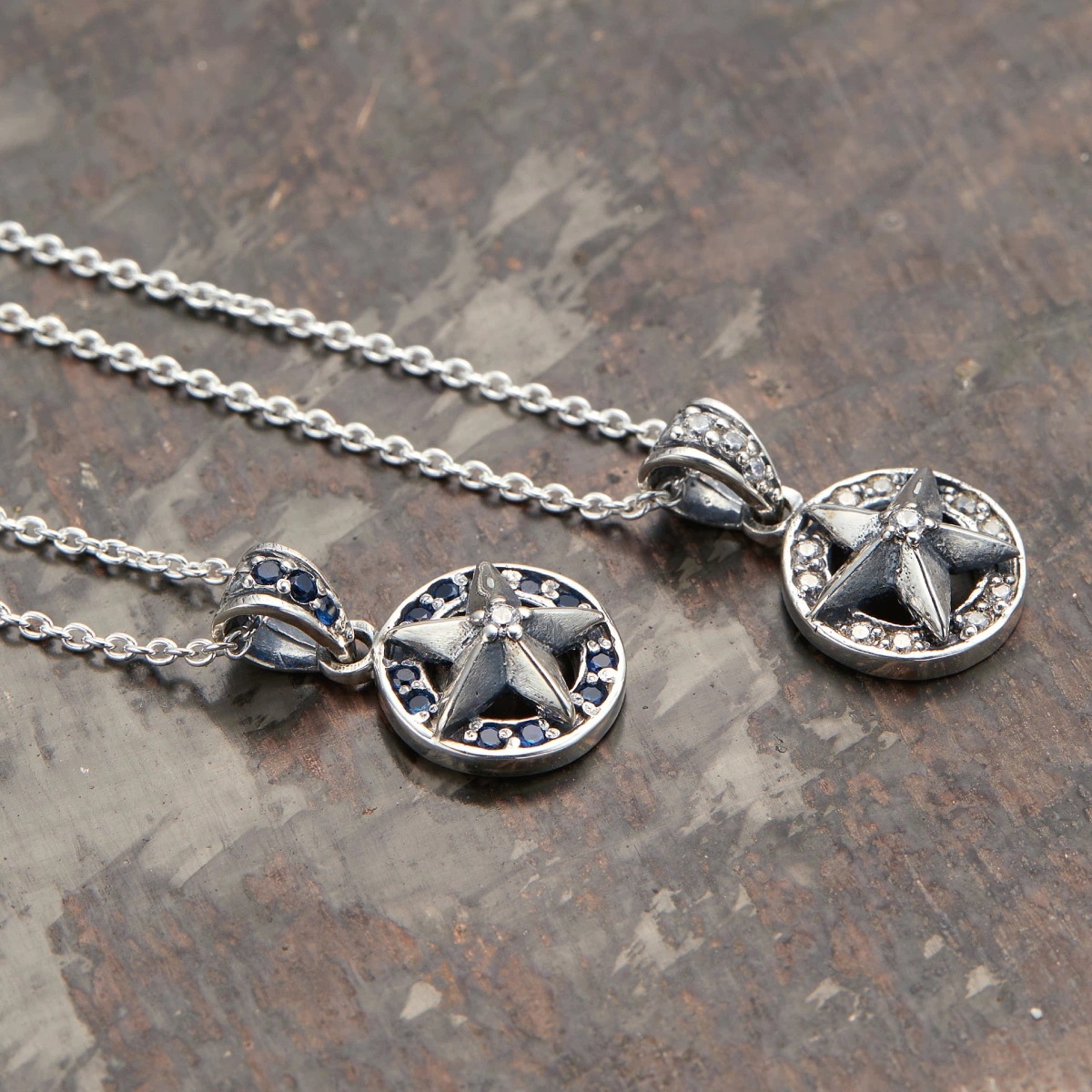 ネックレス メンズ レディース シルバー925 キュービックジルコニア 星 スター プレート