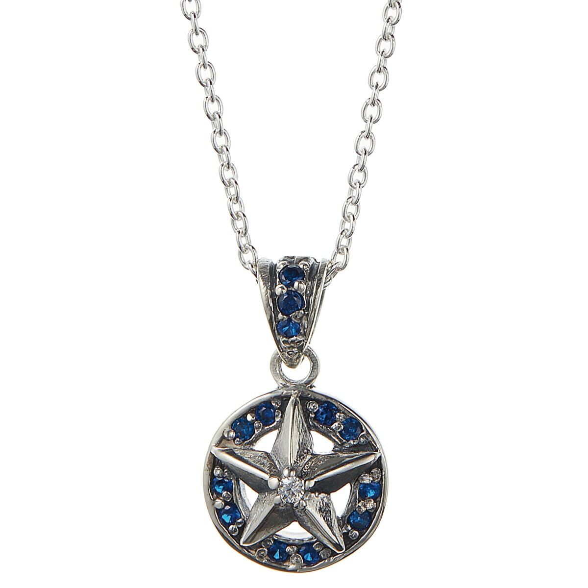 ネックレス メンズ レディース シルバー925 キュービックジルコニア 星 スター プレート