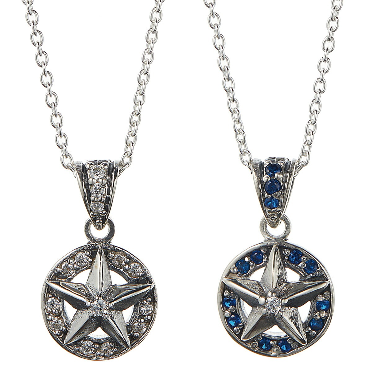 ネックレス メンズ レディース シルバー925 キュービックジルコニア 星 スター プレート