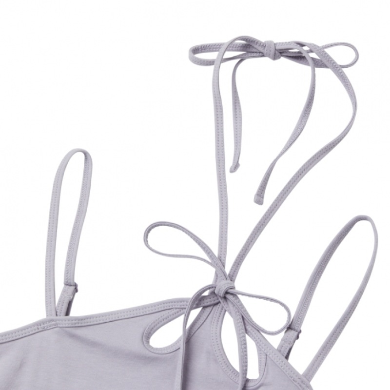 NERDY 女性用ストリングホルターネックノースリーブトップライトパープル NERDY 女性用ストリングホルターネックノースリーブトップライトパープル