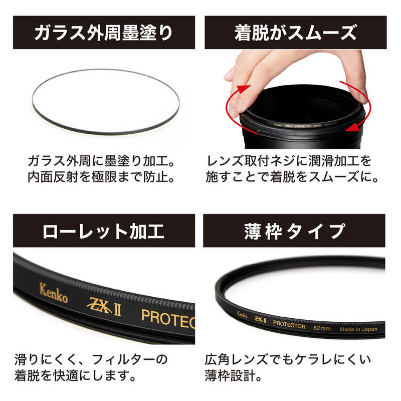 あや ケンコー ZXII ゼクロス2プロテクター 40.5mm ZX2PT405S レンズ
