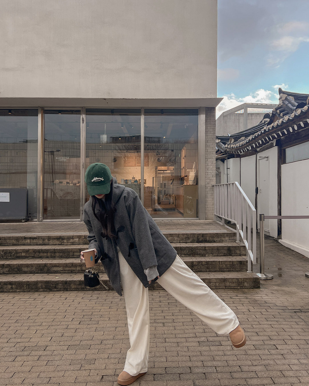 ダッフルハーフ丈コート韓国ファッション レディース ダッフルハーフ丈コート韓国ファッション レディース