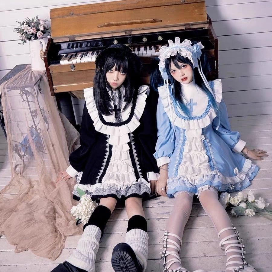 [急速出荷]ロリータナースシスター服ゴシックシスターOPスカートメイド服 二次元(最安値保証)