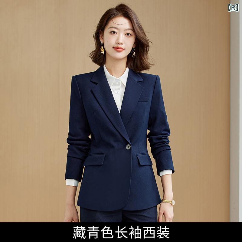 レディース パンツスーツ 上着 ネイビーブルー ブーツカット 2点セット セットアップ スーツ襟 ボタン1つ 非対称 デザイン性 シック エレガント スタイリッシュ モダン オフィス スタッフ レディース パンツスーツ 上着 ネイビーブルー ブーツカット 2点セット セットアップ スーツ襟 ボタン1つ 非対称 デザイン性 シック エレガント スタイリッシュ モダン オフィス スタッフ