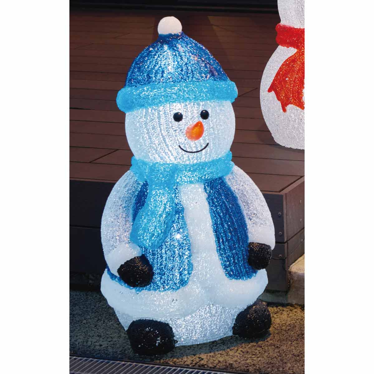 エントリーでポイント5倍！11月4日20:0011月11日1:59LEDブリリアントモチーフ 青帽子スノーマン 高さ66cm 1台 イルミネーション ライト イルミネーションライト 屋外 電飾 クリス