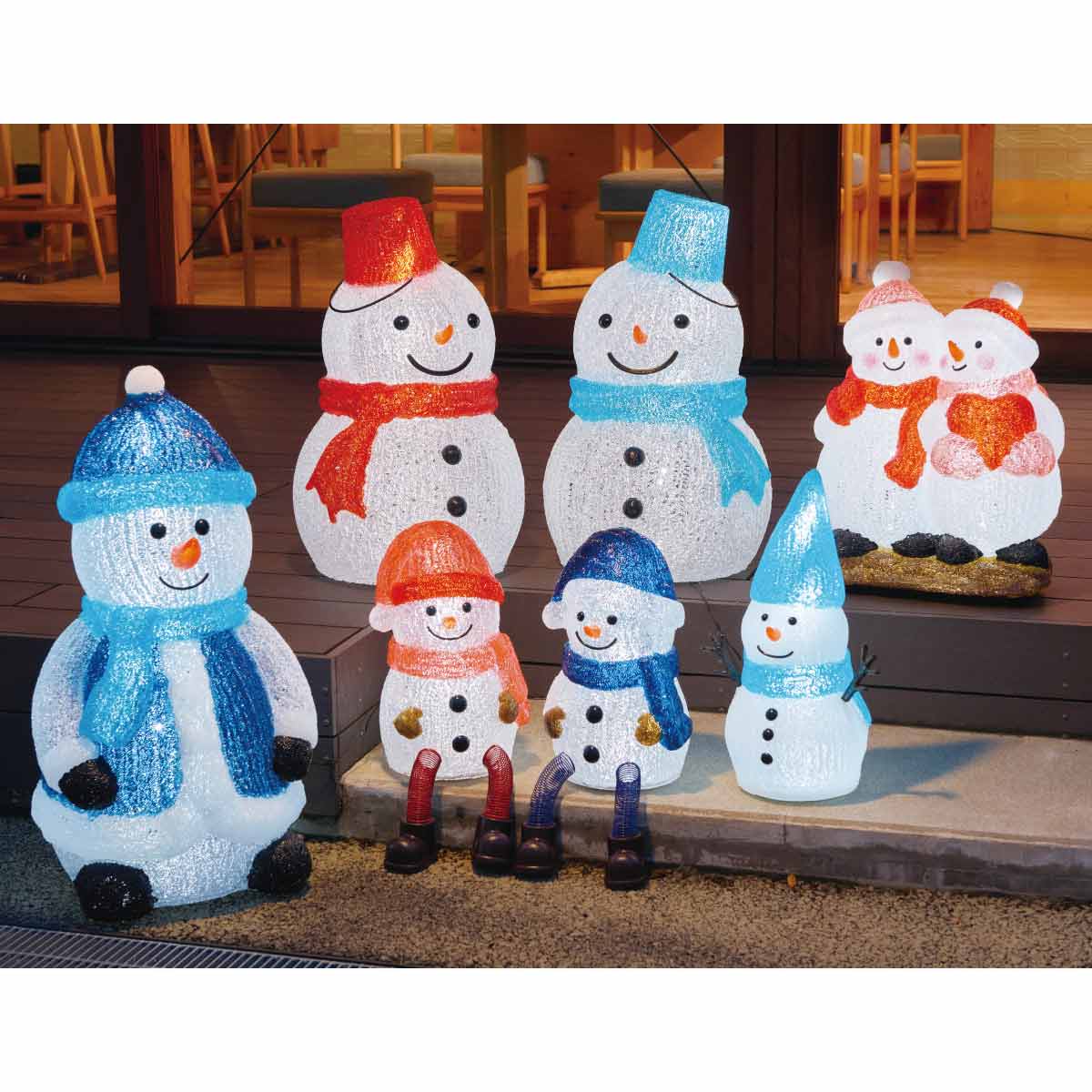 エントリーでポイント5倍！11月4日20:0011月11日1:59LEDブリリアントモチーフ 青帽子スノーマン 高さ66cm 1台 イルミネーション ライト イルミネーションライト 屋外 電飾 クリス