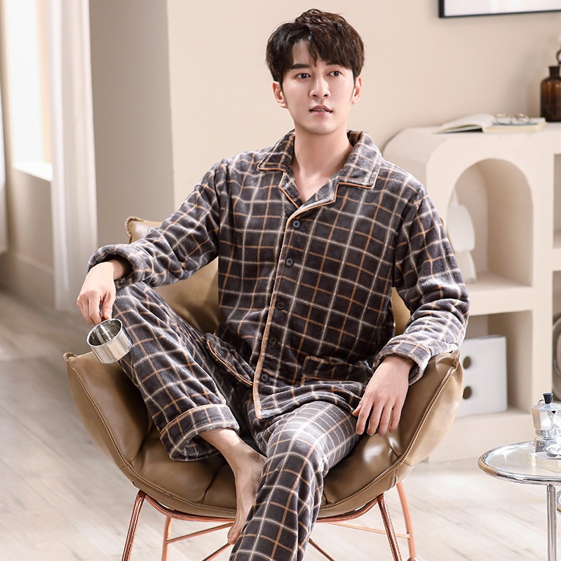 パジャマ メンズ 冬 もこもこ 暖かい 上下セット ナイトウェア 厚手 ルームウェア 長袖 大きいサイズ男性パジャマコーラル秋冬カーディガンフランネルパジャマ男性用冬の厚い加絨の家居服セット パジャマ メンズ 冬 もこもこ 暖かい 上下セット ナイトウェア 厚手 ルームウェア 長袖 大きいサイズ男性パジャマコーラル秋冬カーディガンフランネルパジャマ男性用冬の厚い加絨の家居服セット