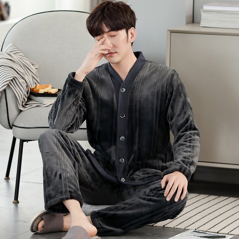 パジャマ メンズ 冬 もこもこ 暖かい 上下セット ナイトウェア 厚手 ルームウェア 長袖 大きいサイズ男性パジャマコーラル秋冬カーディガンフランネルパジャマ男性用冬の厚い加絨の家居服セット パジャマ メンズ 冬 もこもこ 暖かい 上下セット ナイトウェア 厚手 ルームウェア 長袖 大きいサイズ男性パジャマコーラル秋冬カーディガンフランネルパジャマ男性用冬の厚い加絨の家居服セット