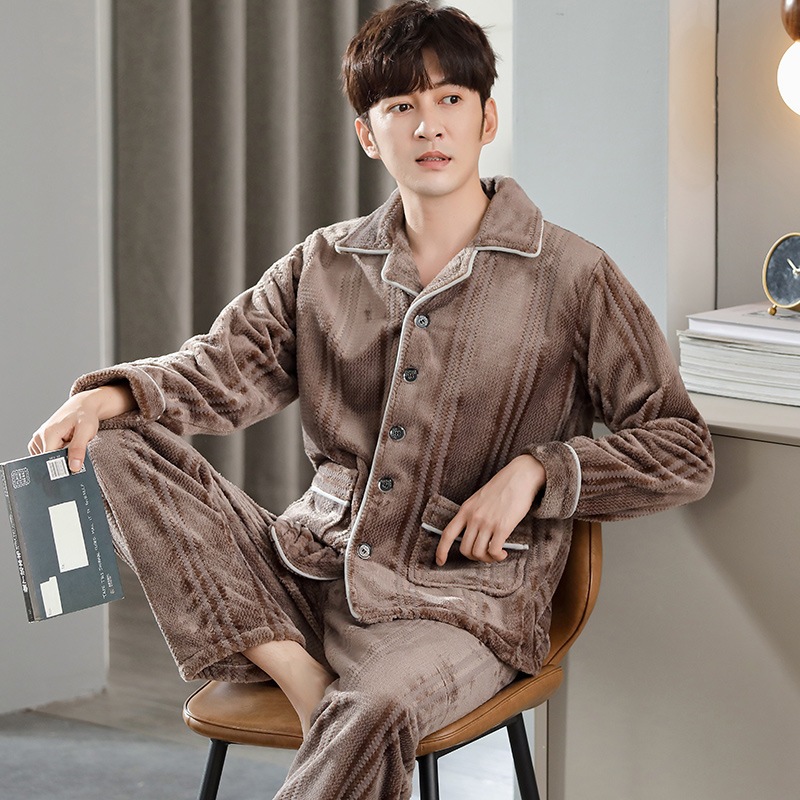 パジャマ メンズ 冬 もこもこ 暖かい 上下セット ナイトウェア 厚手 ルームウェア 長袖 大きいサイズ男性パジャマコーラル秋冬カーディガンフランネルパジャマ男性用冬の厚い加絨の家居服セット パジャマ メンズ 冬 もこもこ 暖かい 上下セット ナイトウェア 厚手 ルームウェア 長袖 大きいサイズ男性パジャマコーラル秋冬カーディガンフランネルパジャマ男性用冬の厚い加絨の家居服セット