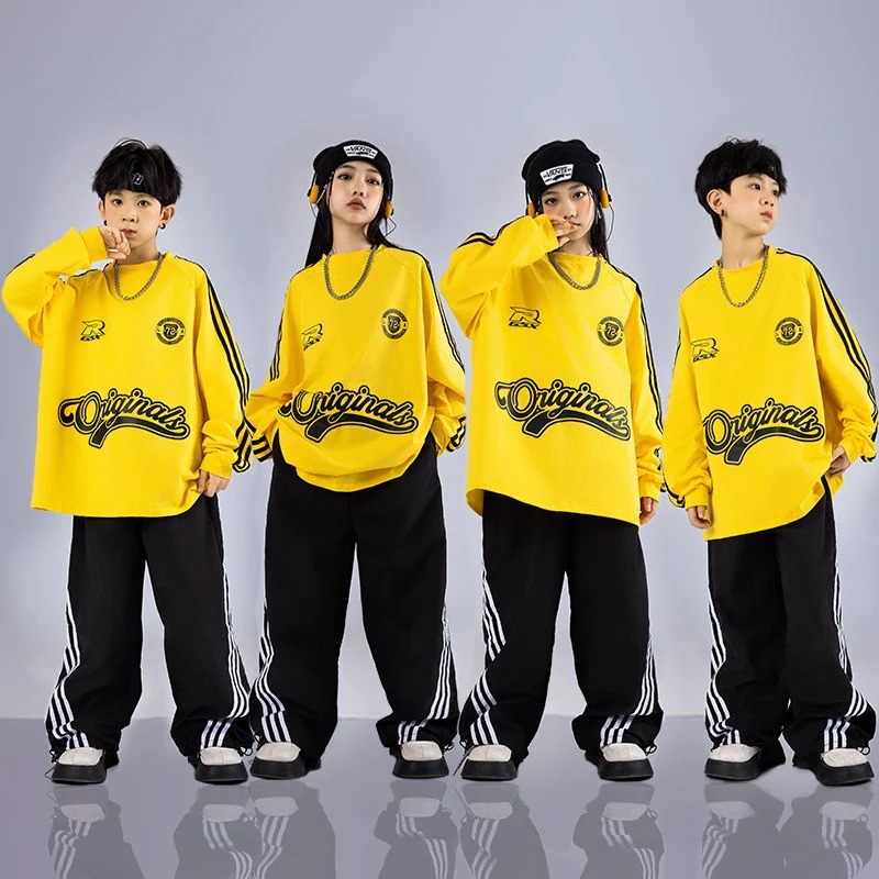 小学生の運動会の服装の秋の子供のhiphopの街のダンスの子供服の男の子の演芸服の女の子のダンスの服装 小学生の運動会の服装の秋の子供のhiphopの街のダンスの子供服の男の子の演芸服の女の子のダンスの服装