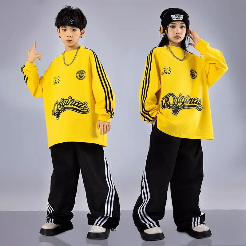 小学生の運動会の服装の秋の子供のhiphopの街のダンスの子供服の男の子の演芸服の女の子のダンスの服装 小学生の運動会の服装の秋の子供のhiphopの街のダンスの子供服の男の子の演芸服の女の子のダンスの服装