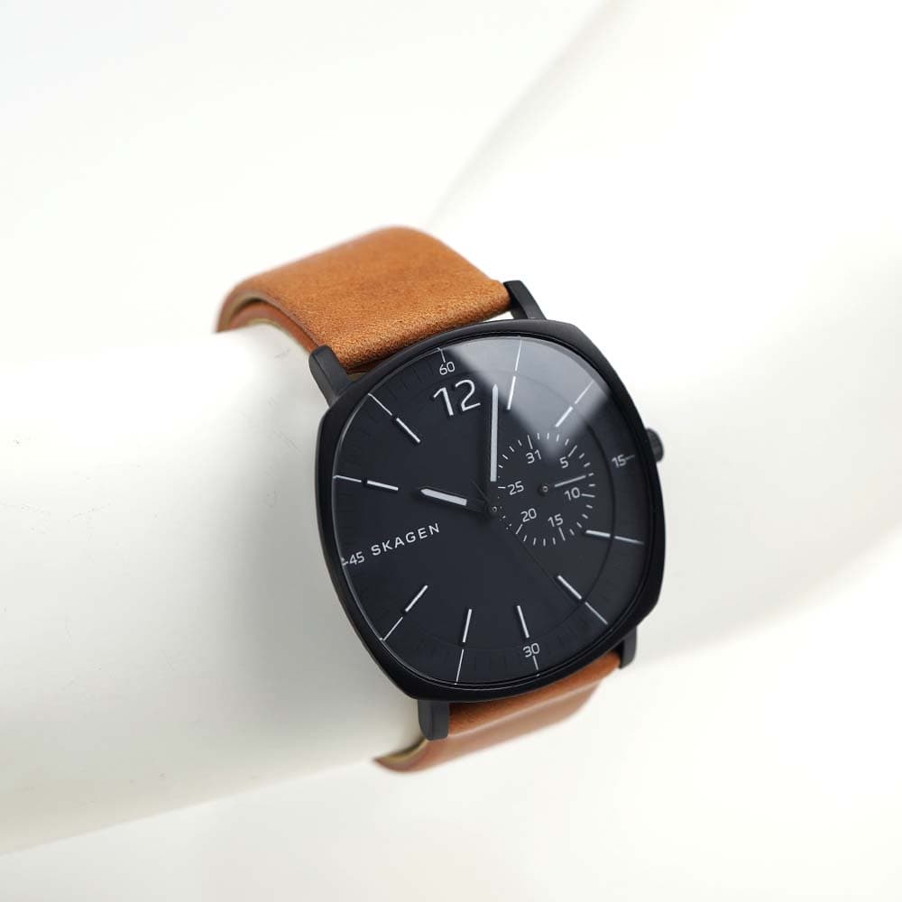 [アウトレット(ベルトに難あり)] スカーゲン 腕時計 メンズ ブラック×ブラウン ラングステッド SKAGEN RUNGSTED SKW6257