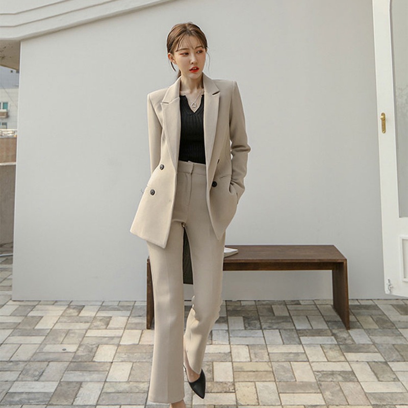 セットアップ 韓国レディース ルーズカジュアルツーピーススーツ ルーズ カジュアル スーツ ジャケット 女性 ワイド レッグ