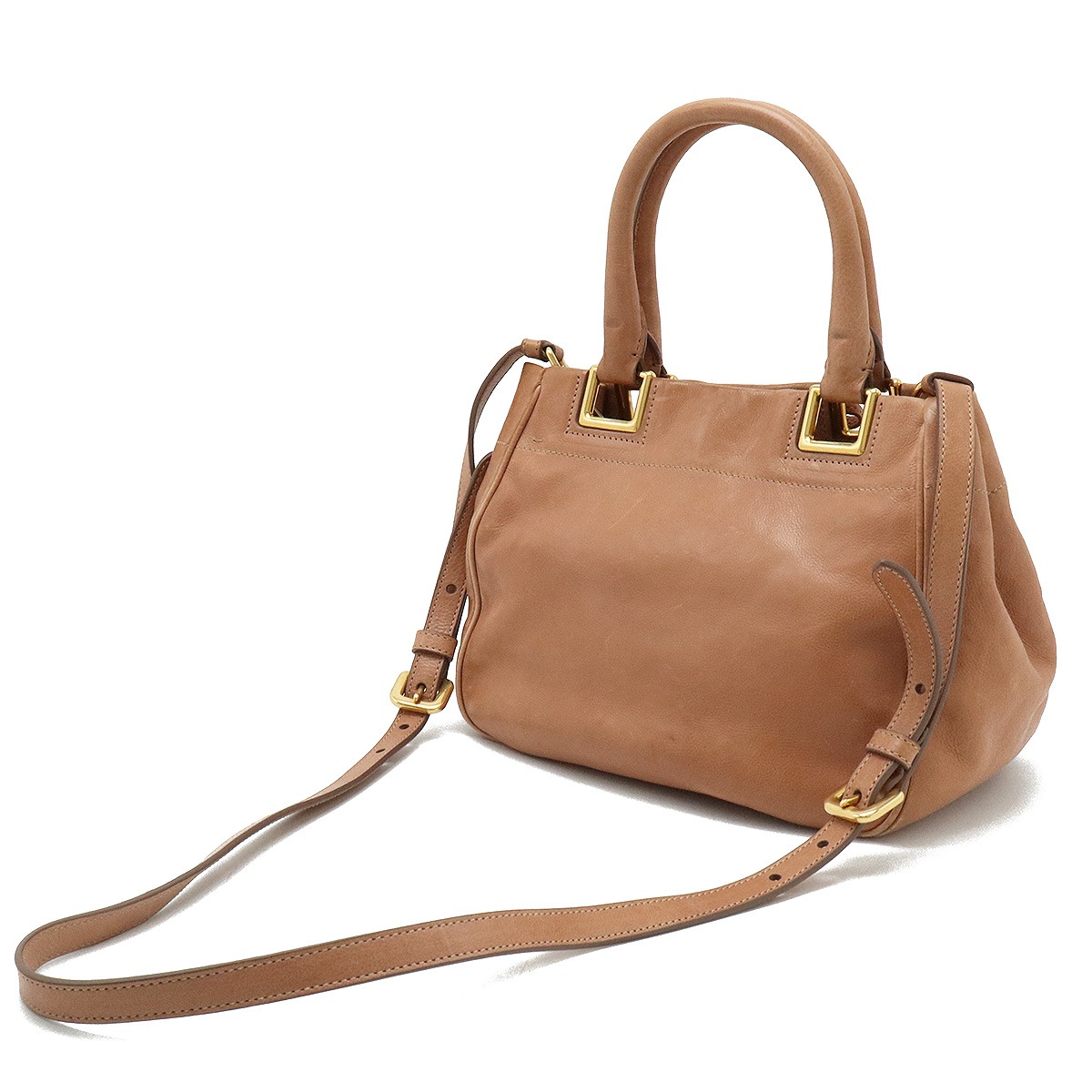 リボン ハンドバッグ 2WAY ショルダーバッグ レザー CAMMEO ピンクベージュ ゴールド金具 国内ブティック購入品 BN2245