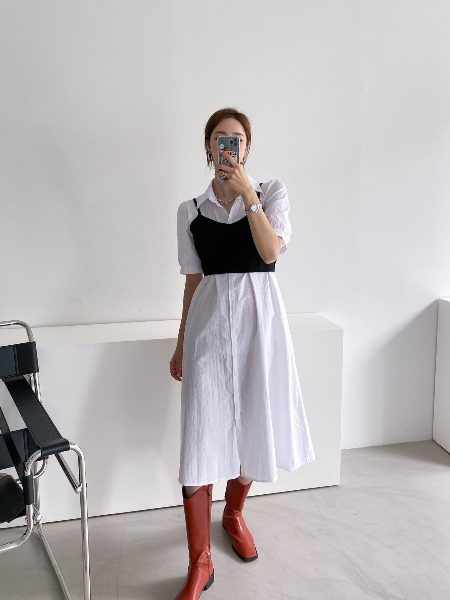 韓国 [WWW] シャツビスチェセット